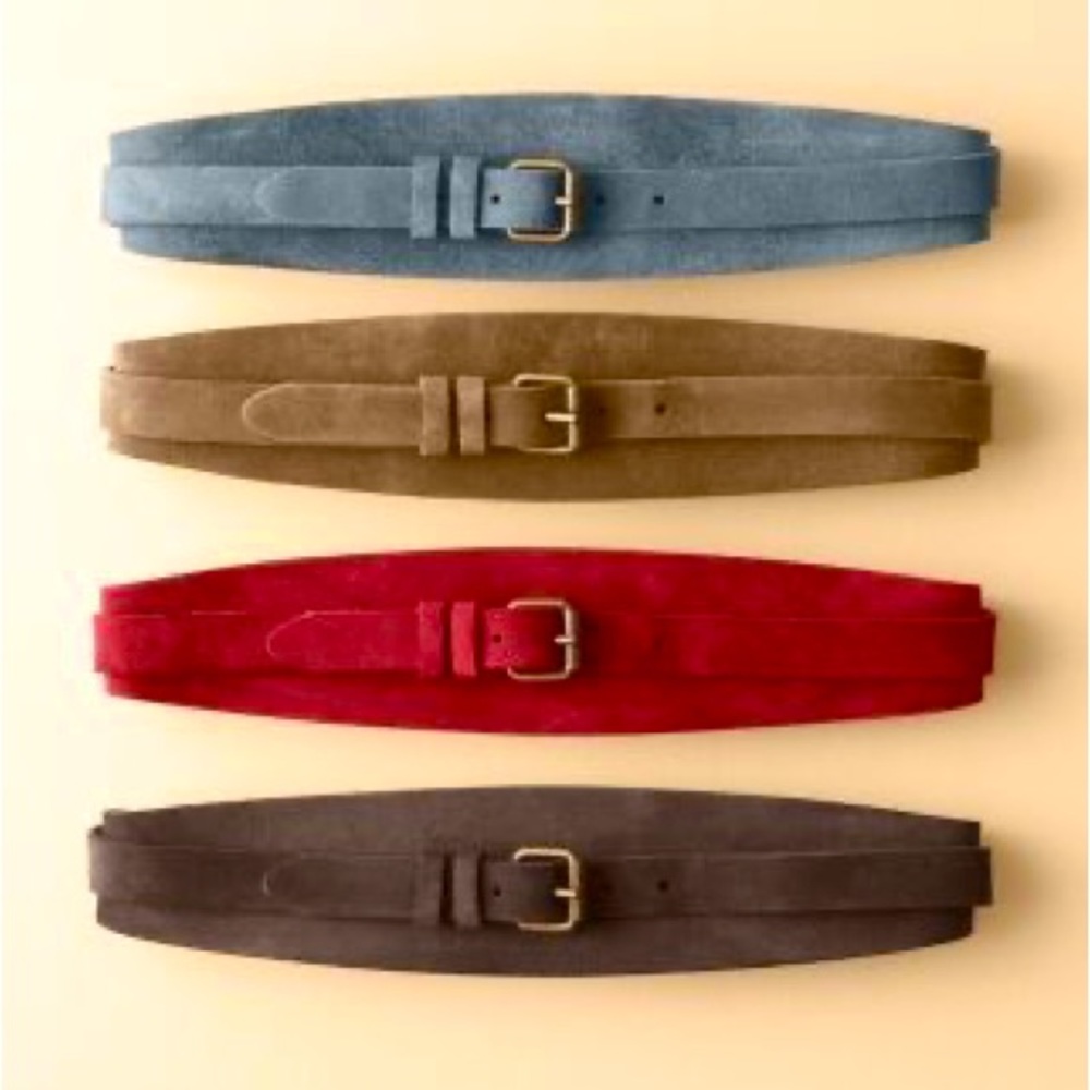 Garnet Hill, Scarlet Red Wrap Belt, Genuine Leather, made in Italy, Size S